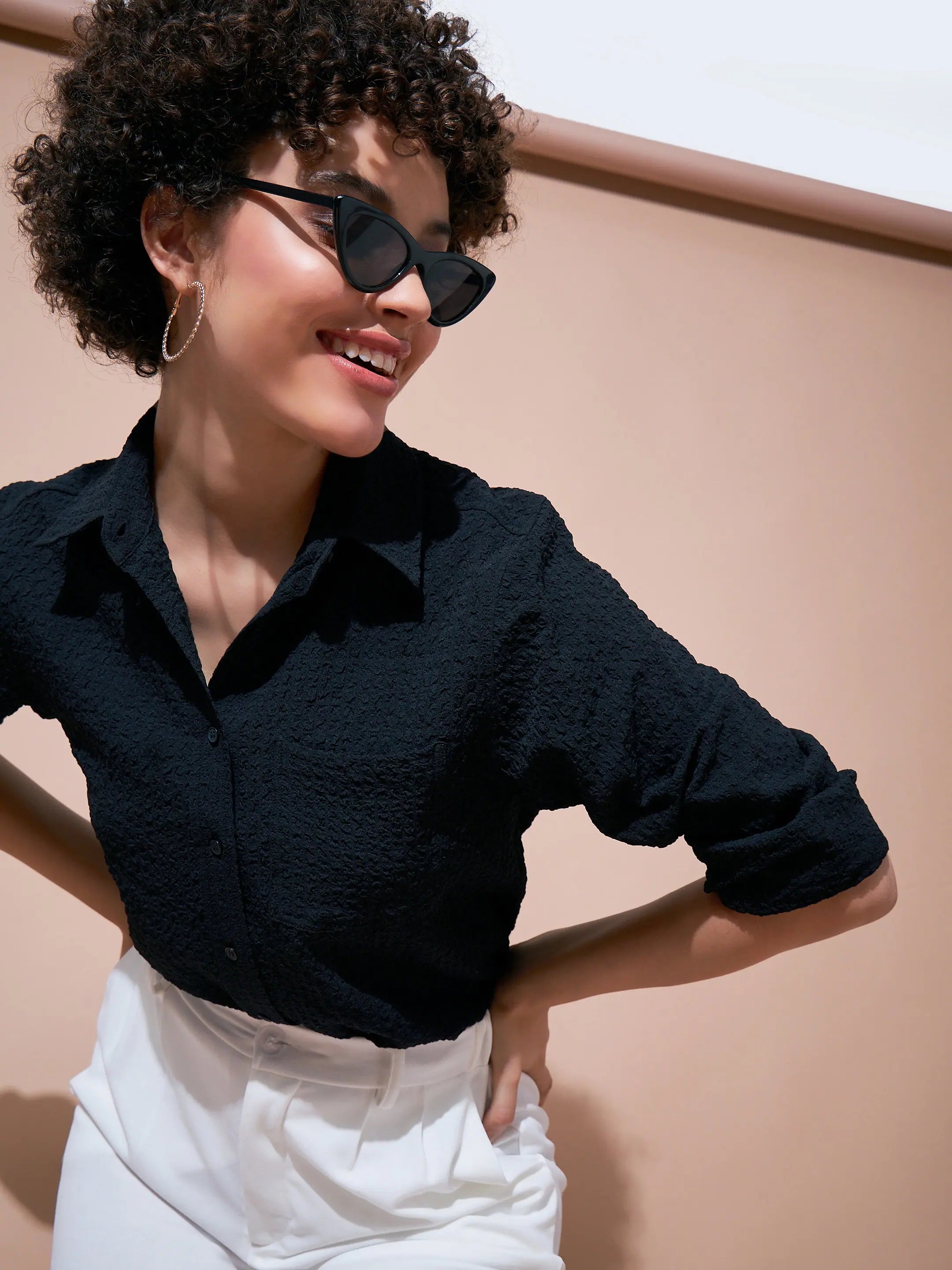 Women Black Relaxed Fit Shirt