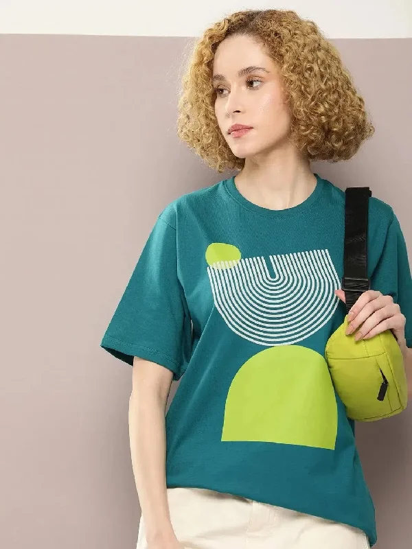 Dillinger Green Graphic Oversized T-Shirt-WMNCR483BGRN-XS