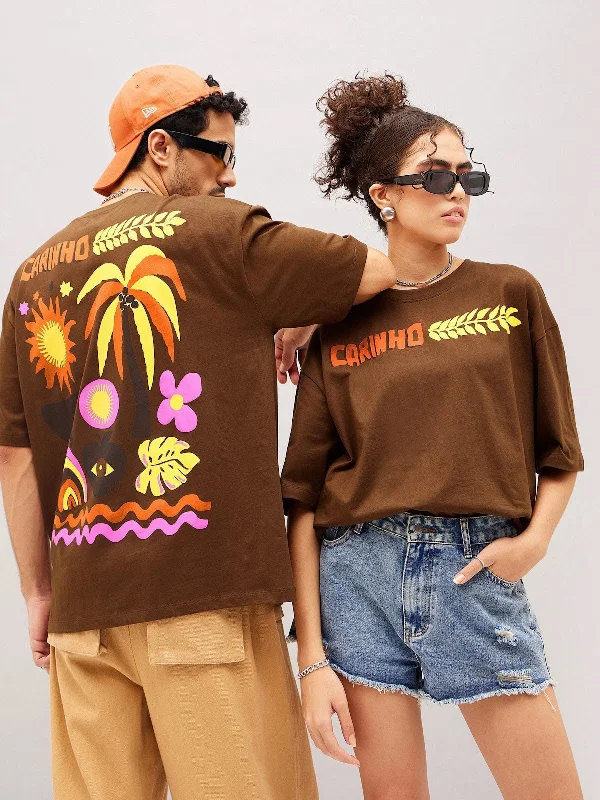 Unisex Brown Carinho Oversized T-Shirt