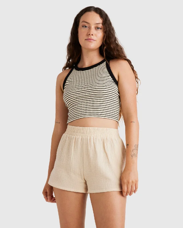 WOMENS CROP STRIPE TANK TOP