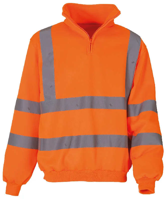 Orange - Hi-vis ¼ zip sweatshirt (HVK06)