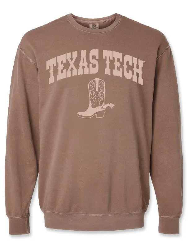 Texas Tech "Boot Scoot" Puff  Print Crew Sweatshirt