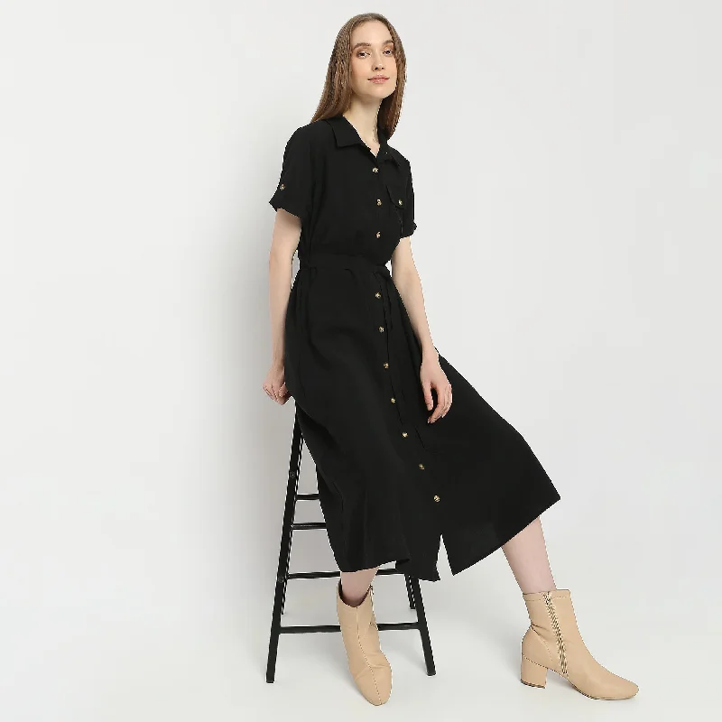 Regular Fit Solid Dress