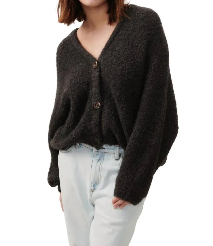 Zolly Cardigan In Anthracite Chine