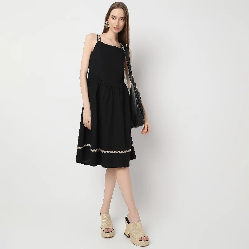 Regular Fit Solid Dress