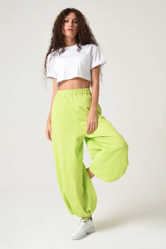 Crop Top White / Lime