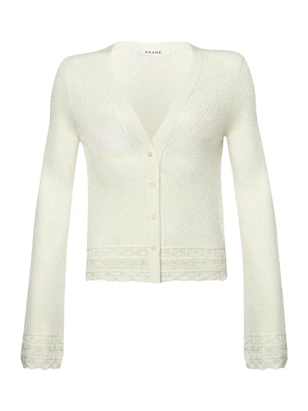 Pointelle Cardigan In Cream