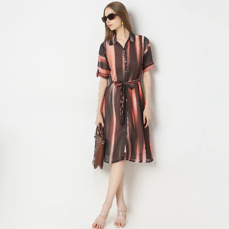 Flare Fit Printed Dress