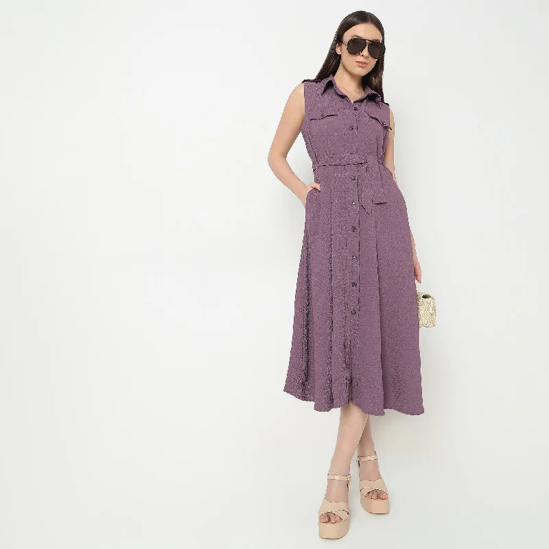 Regular Fit Solid Dress