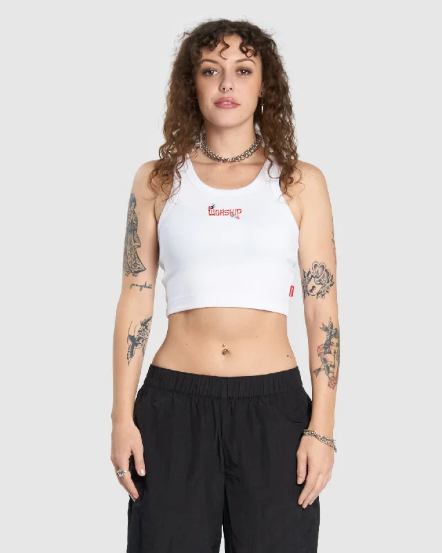 WOMENS PURGATORY CROP SPORT TANK TOP