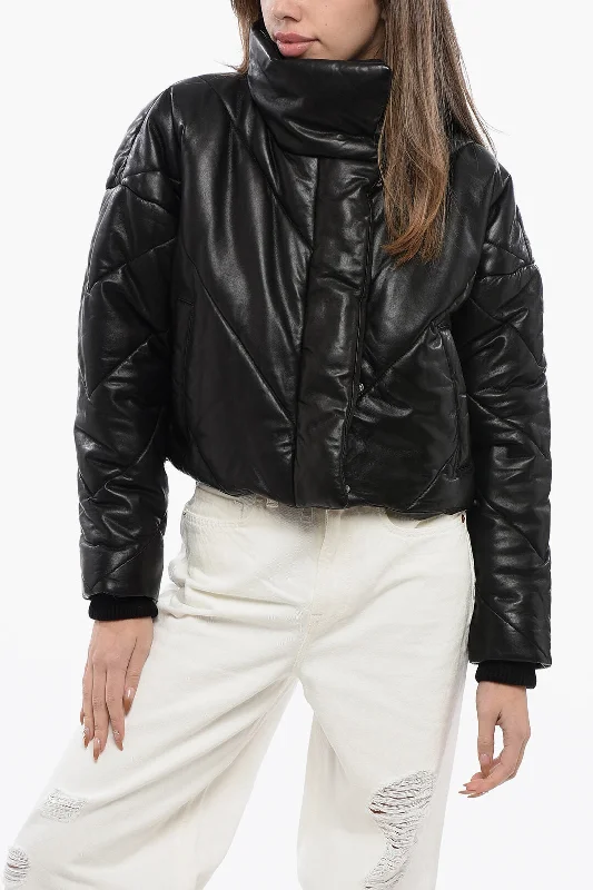 Allsaints Cropped Quilted Leather Miyla Jacket