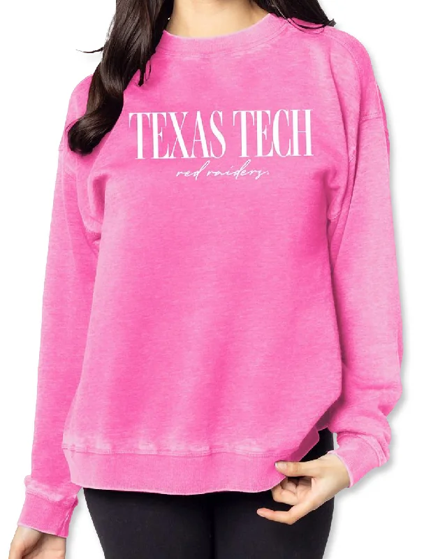 Chicka-D Texas Tech "Classic Over Script" Campus Crew Sweatshirt