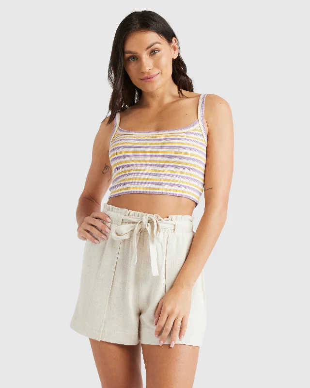 WOMENS FLASHBACK STRIPE CROP TOP