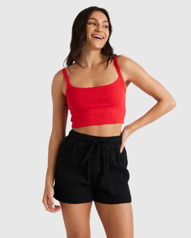 WOMENS FLASHBACK CROP TANK TOP