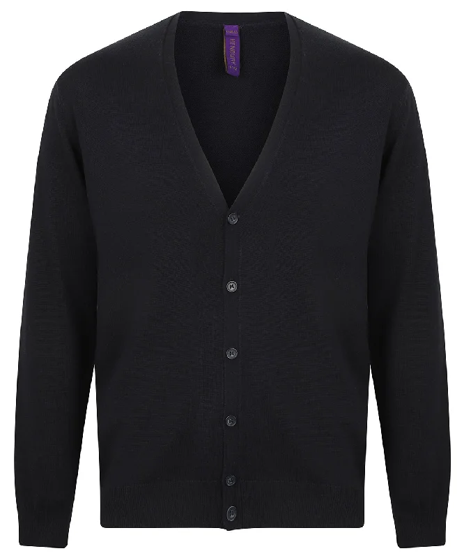 Navy - V-button cardigan