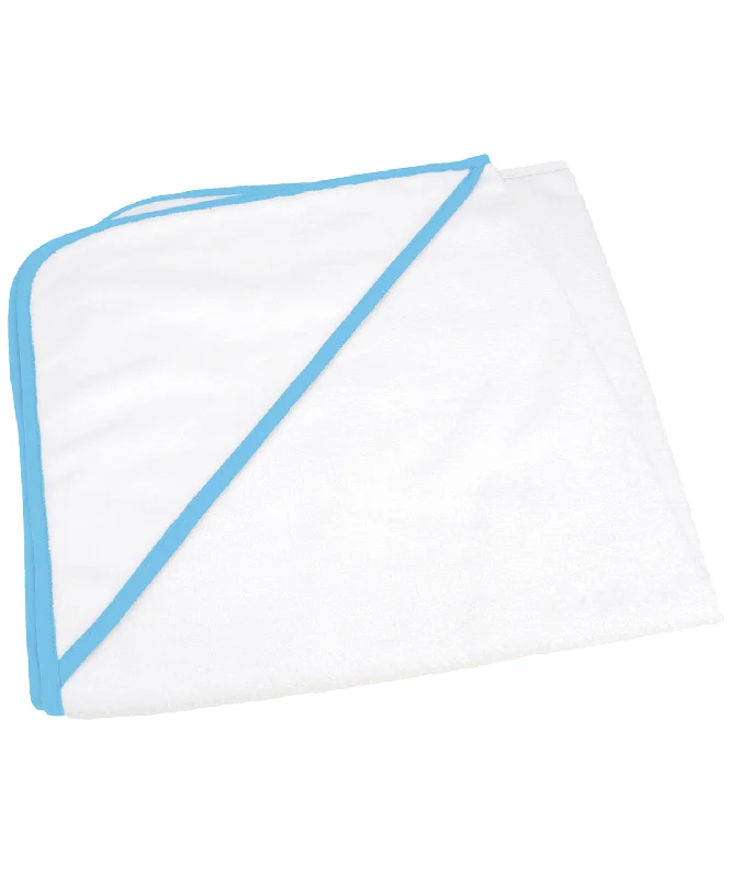 White/Light Blue - ARTG® Babiezz® all-over sublimation hooded baby towel