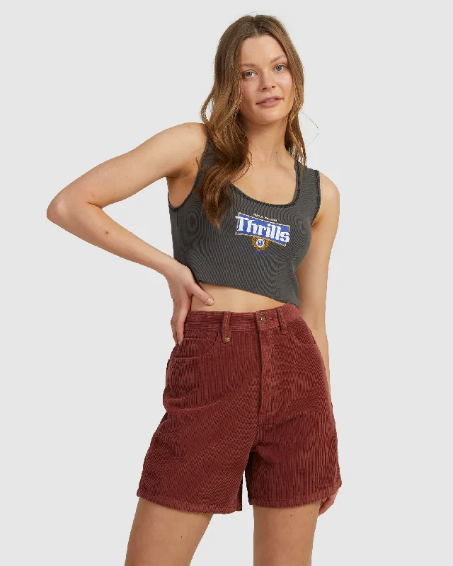 WOMENS KING OF THRILLS CROP RIB TANK TOP