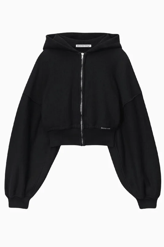 alexanderwang.t Cropped Zip Hoodie - Faded Black