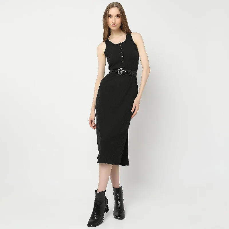 Slim Fit Solid Dress