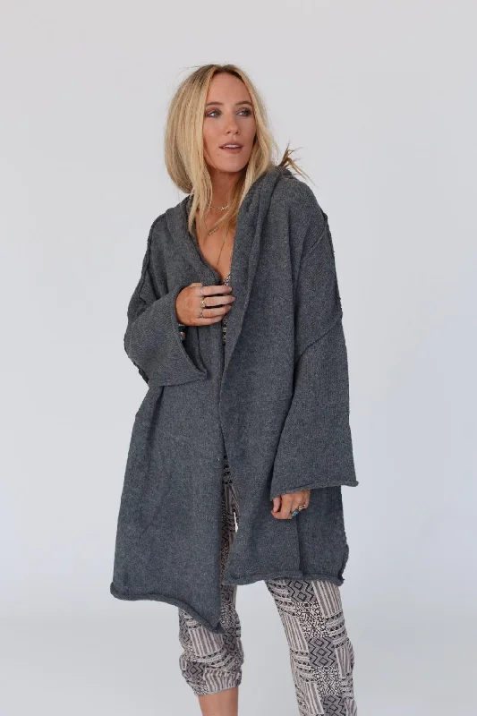 Charlie Oversized Cardigan - Charcoal