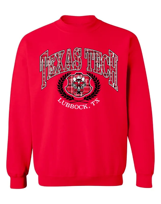 Texas Tech Raider Red "Mad About Plaid" Crew Sweatshirt