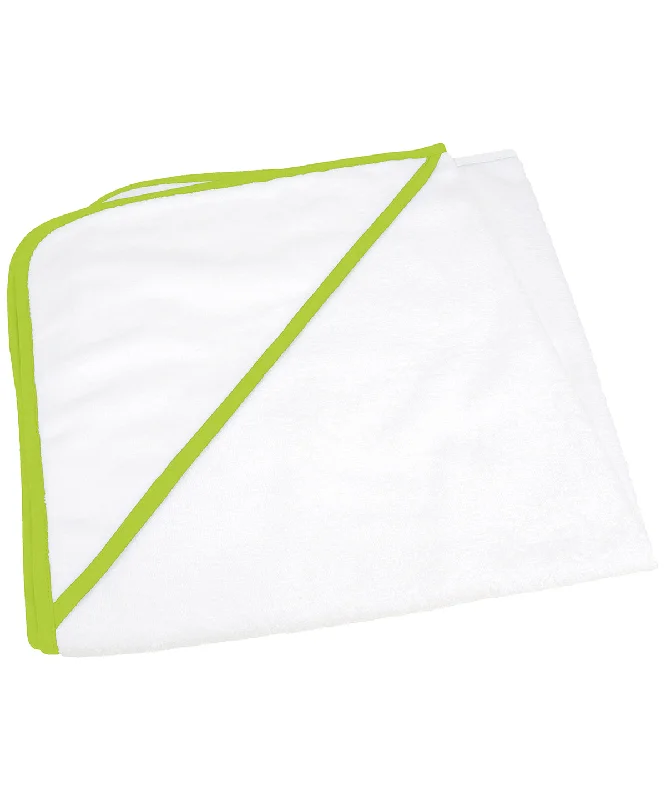 White/Lime Green - ARTG® Babiezz® all-over sublimation hooded baby towel