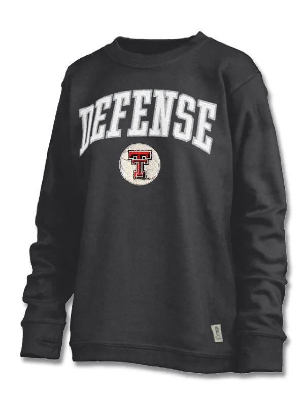 Texas Tech Press Box "Simply Defense" Chenille Patch Fleece Crew