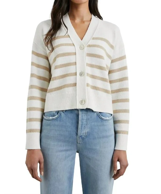 Geneva Cardigan In Sand White