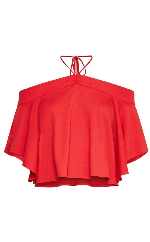 Scarlet Crop Off Shoulder Top