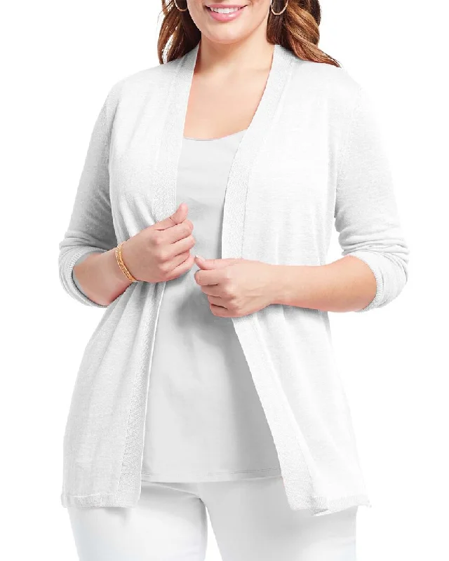 NIC+ZOE Lightweight Long Linen-Blend Cardigan