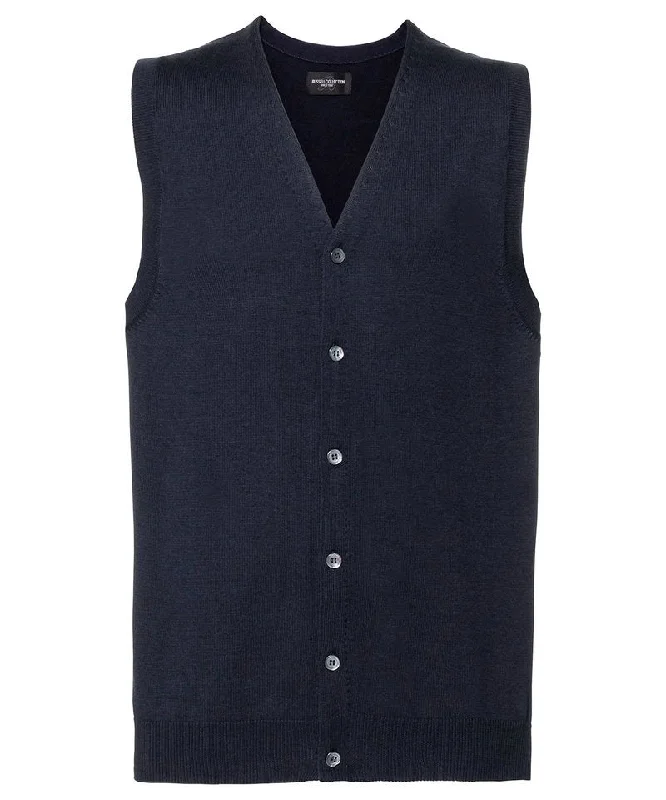 French Navy - V-neck sleeveless knitted cardigan