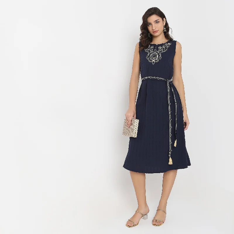 Regular Fit Embroidered Dress