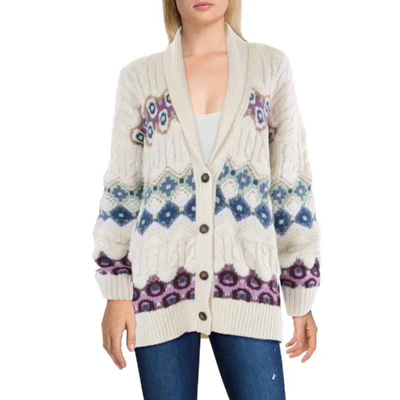 Womens Shawl Collar Long Sleeve Cardigan Sweater