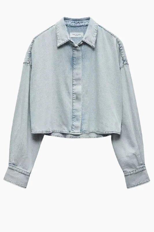 Rag & Bone Ultra Featherweight Beatrice Cropped Shirt - Raquel