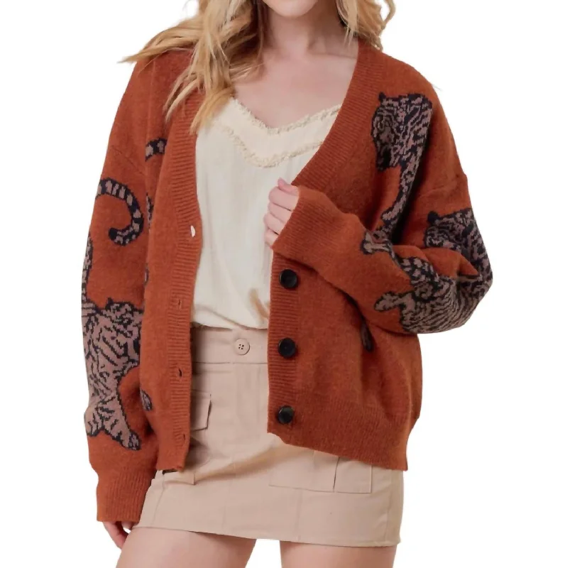 Athena Cardigan In Terracotta