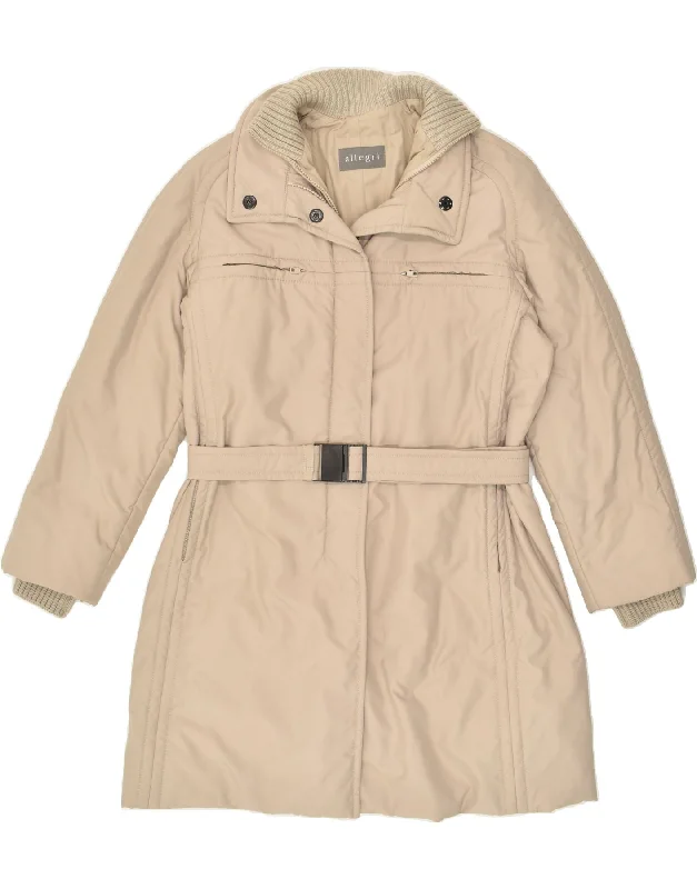 ALLEGRI Womens Padded Coat IT 46 Large Beige Polyester