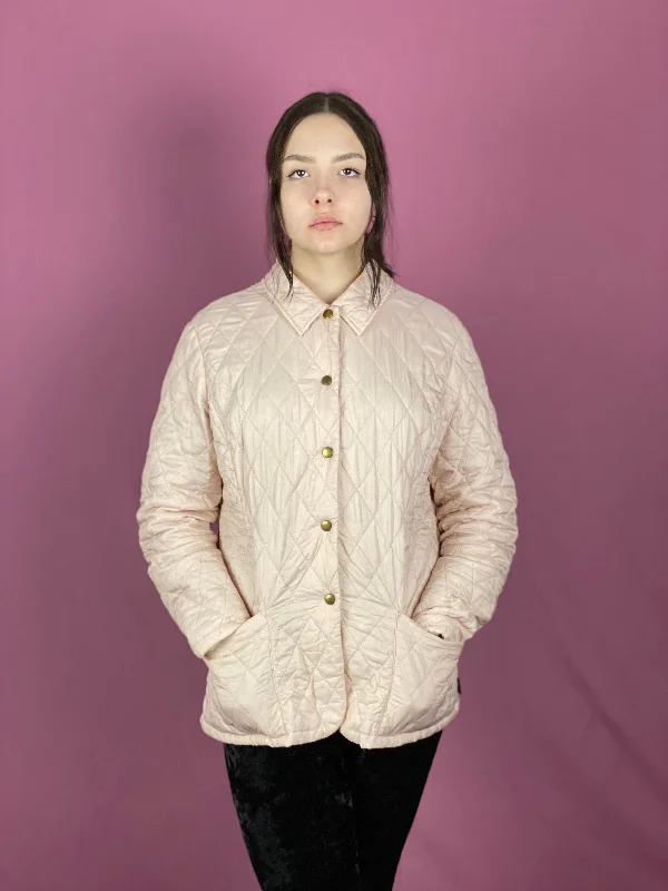 Barbour Vintage Women's Quilted Jacket - L Pink Nylon