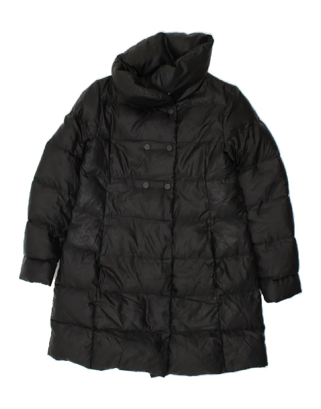 BENETTON Womens Padded Coat UK 10 Small Black Polyester