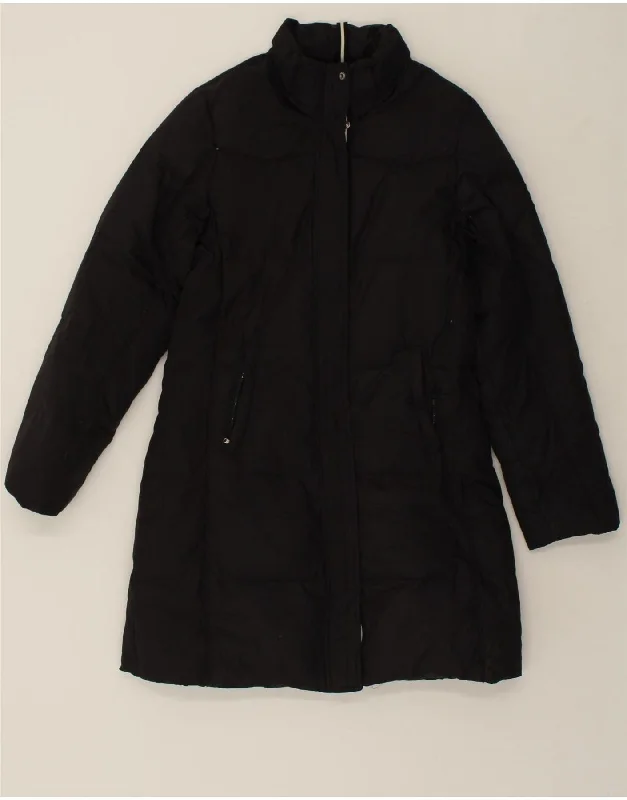 CHAMPION Womens Padded Coat UK 14 Medium Black Polyester