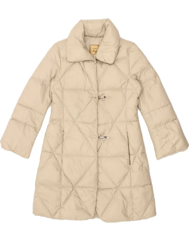 FAY Womens Padded Coat UK 10 Small Beige Polyamide