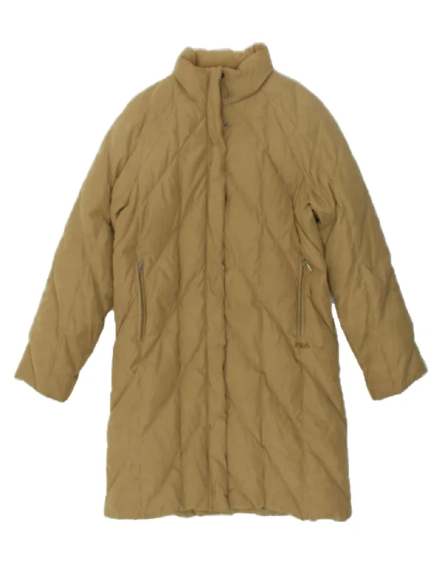 FILA Womens Padded Coat IT 44 Medium Beige Polyester