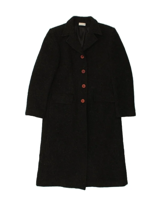 HALFON Womens Chesterfield Coat UK 14 Medium Black Wool