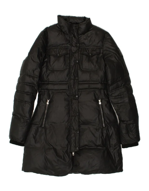 ICEBERG Womens Padded Coat IT 42 Medium Black Polyester