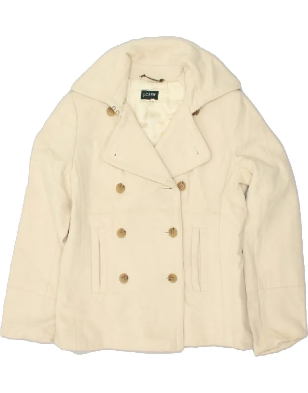 J. CREW Womens Pea Coat UK 12 Medium Off White Wool