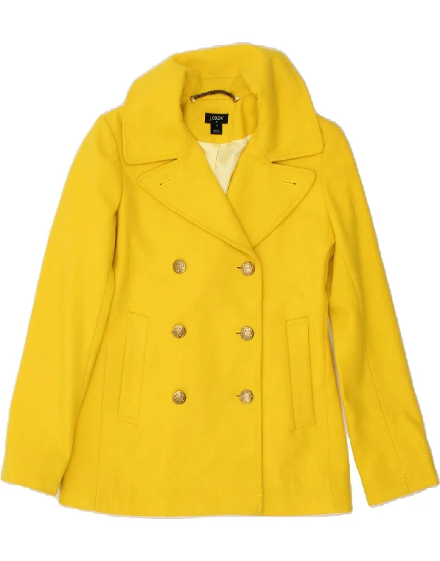 J. CREW Womens Pea Coat US 0 XS Yellow Wool