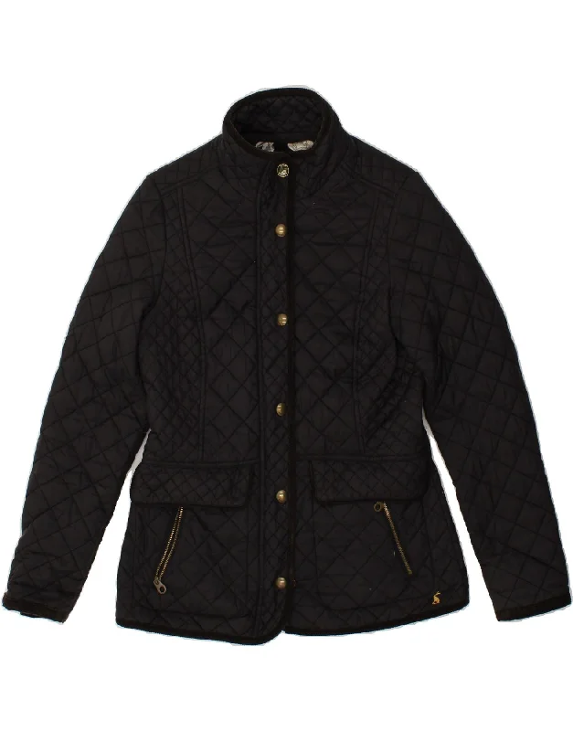 JOULES Womens Quilted Jacket UK 10 Small Black