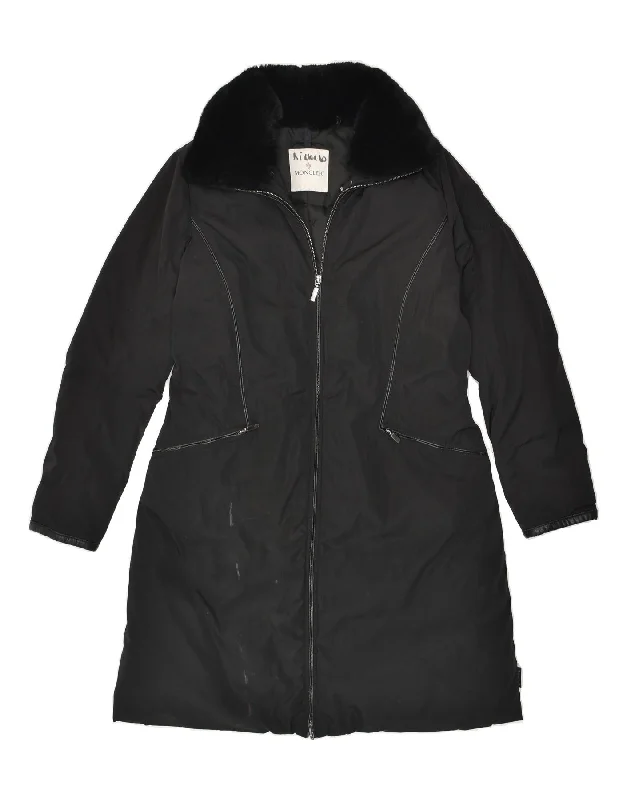 MONCLER Womens Padded Coat Size 3 Large Black Polyester