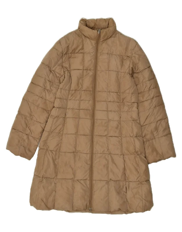 MONCLER Womens Padded Coat Size 3 Large Brown Polyamide