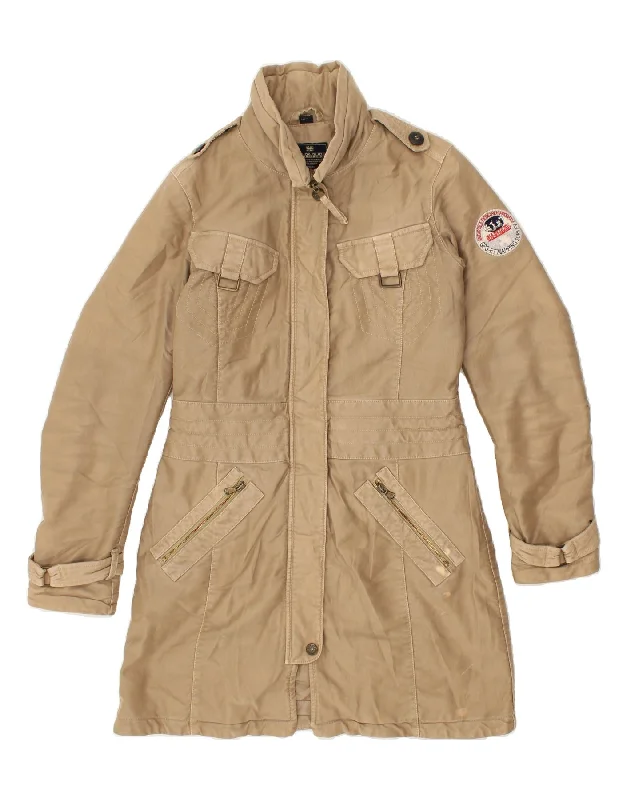 NAPAPIJRI Womens Military Coat UK 12 Medium Beige Cotton