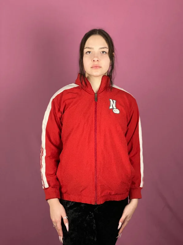 Nike Vintage Girls Track Jacket - L Red Polyester